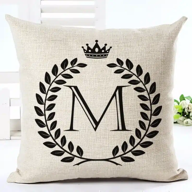 Nordic Customized Cushion Covers Wheat Custom Pillows Case 26 Letter Bed Sofa Decorative Gift Almofadas Cojines 27