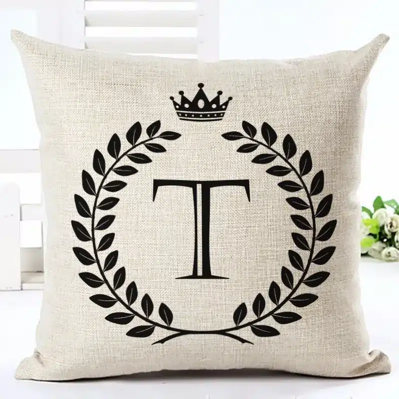 Nordic Customized Cushion Covers Wheat Custom Pillows Case 26 Letter Bed Sofa Decorative Gift Almofadas Cojines 34