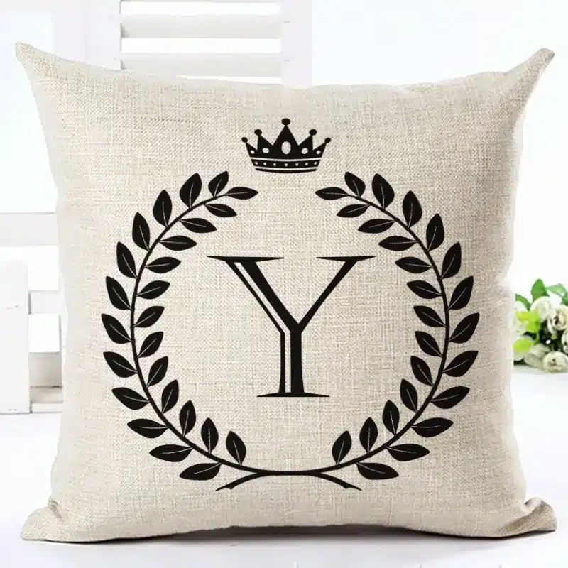 Nordic Customized Cushion Covers Wheat Custom Pillows Case 26 Letter Bed Sofa Decorative Gift Almofadas Cojines 39