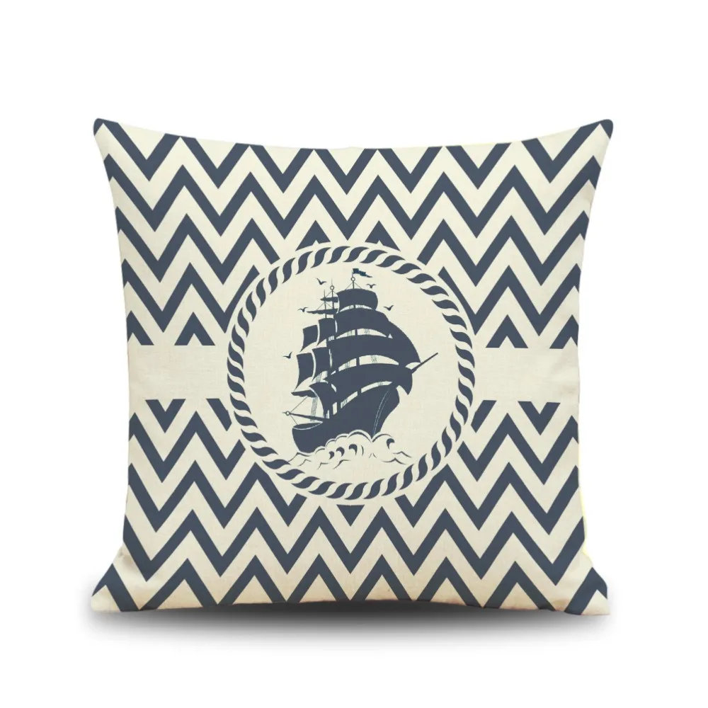 2016 New Pillow Cover Decorate Vintage Mediterranean Capa Almofada Marine style Throw Pillows Gifts Pillow Case 8