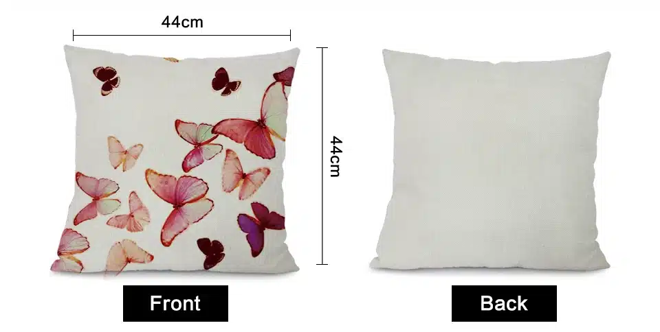 Miracille Colorful Butterfly Art Printed Cushion Cover Modern Home Garden Chair Decorative Pillowcase 45x45cm Living Room Decor 12