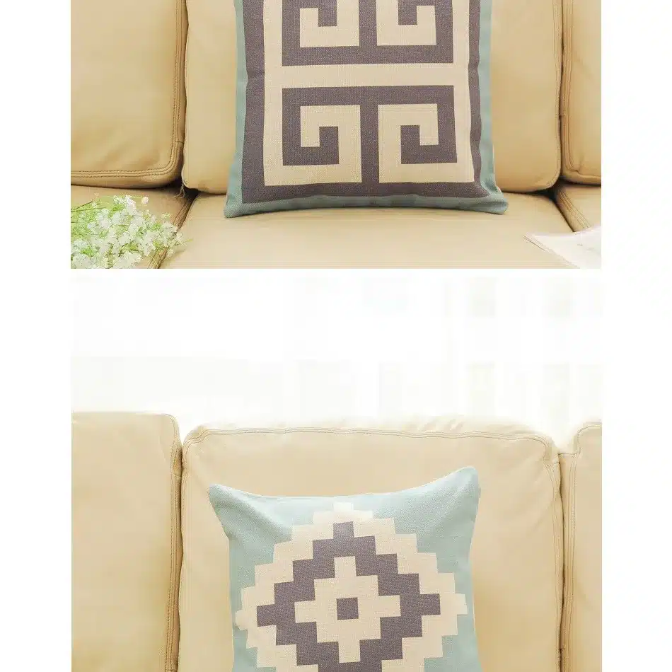 Top Finel 2016 Geometric Decorative throw Pillow case Linen Cotton Cushion Cover Creative decoration for Sofa Car covers 45X45cm 13