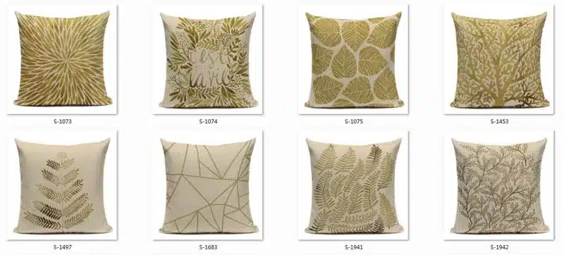 Decorative throw pillows cover Modern simple pillow Popper geometry plant noble gold trees leaf cotton linen sofa cushion cover 8