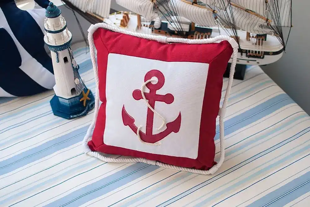 Decorative Pillows Mediterranean Furnishing Navy Sea Anchor Pillow Case Canvas For Compass Embroidery Cushion cover 18