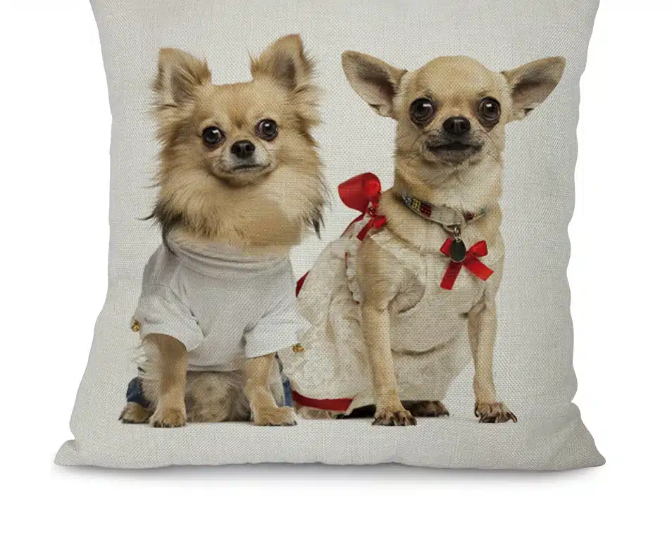 Miracille 18"Cartoon Animal Pattern Printed Waist Cushion Cover Lovely Puppy Cotton Linen Home Car Decoration Throw Pillow Case 10