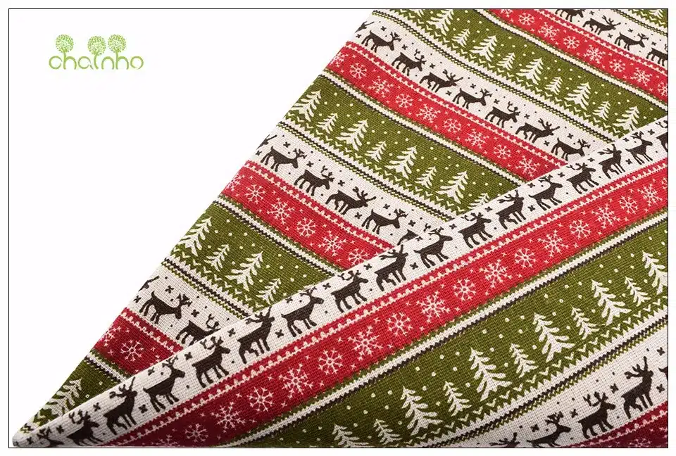 Printed Cotton Linen Fabric For Quilting,DIY Sewing,Sofa,Curtain,Bag,Cushion,Furniture Cover Material,Christmas,Half Meter Cloth 35