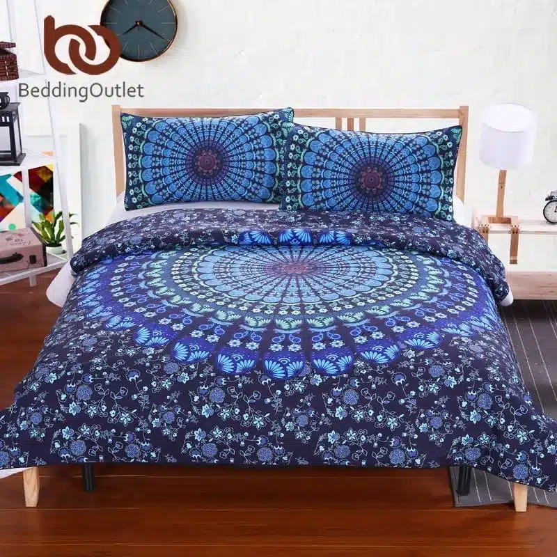 BeddingOutlet 4Pieces Mandala Boho Bedding Set Concealed Bedspread Bohemian Duvet Cover with Pillow Case Super Soft Bedlinen 22