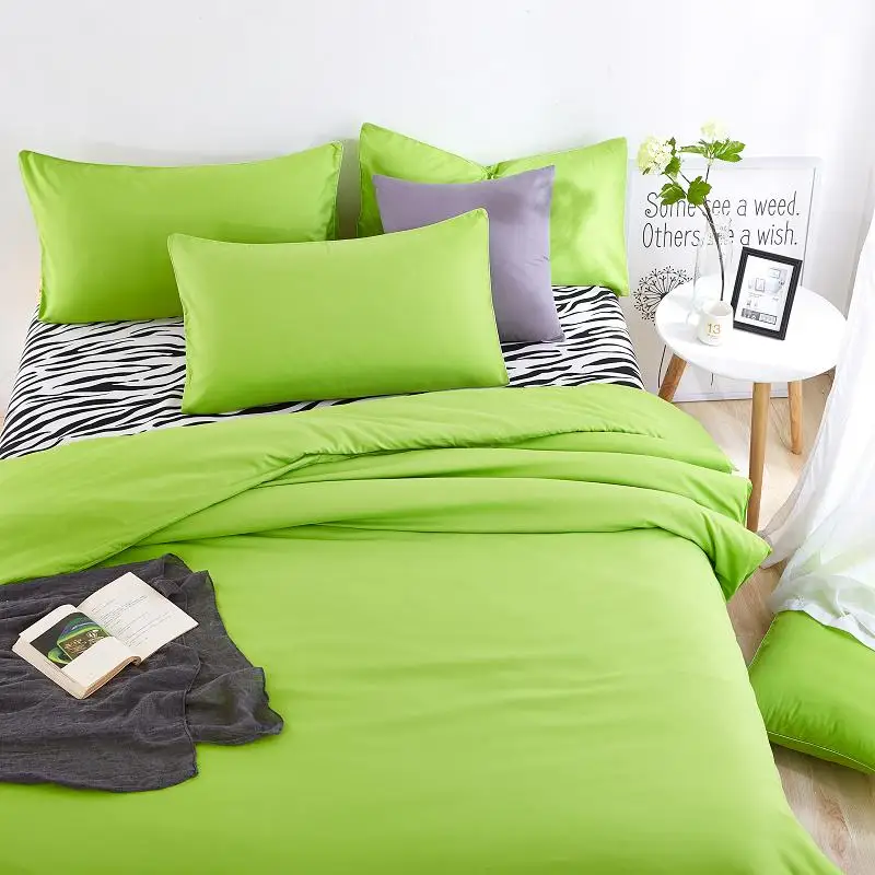 New style solid colors and zebra pattern design,3pcs/4 pcs bedding sets bed sheet bedspread duvet cover/flat sheet/ pillowcases 17