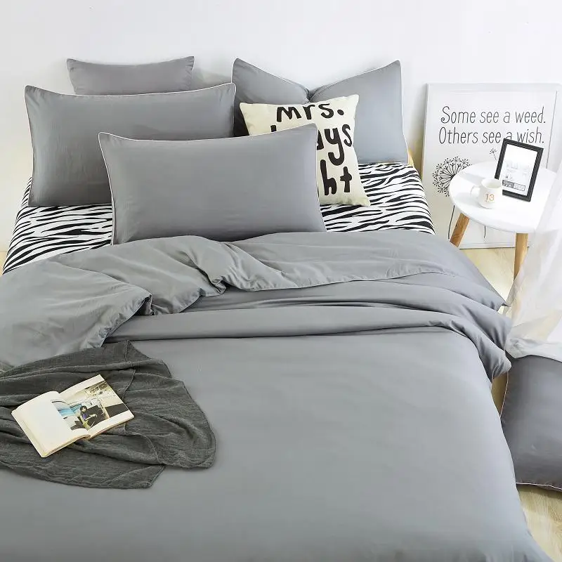 New style solid colors and zebra pattern design,3pcs/4 pcs bedding sets bed sheet bedspread duvet cover/flat sheet/ pillowcases 18