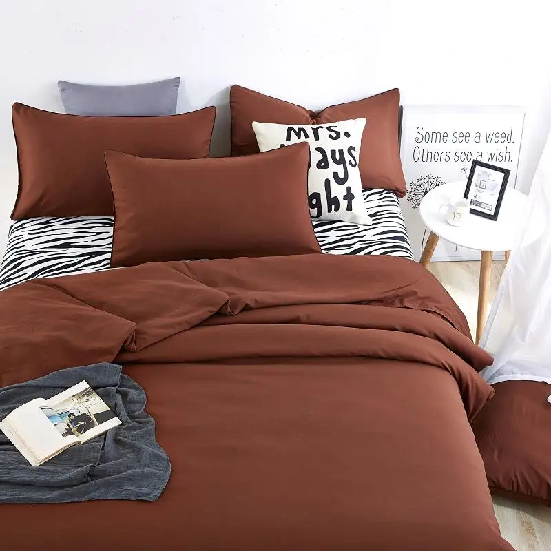 New style solid colors and zebra pattern design,3pcs/4 pcs bedding sets bed sheet bedspread duvet cover/flat sheet/ pillowcases 19