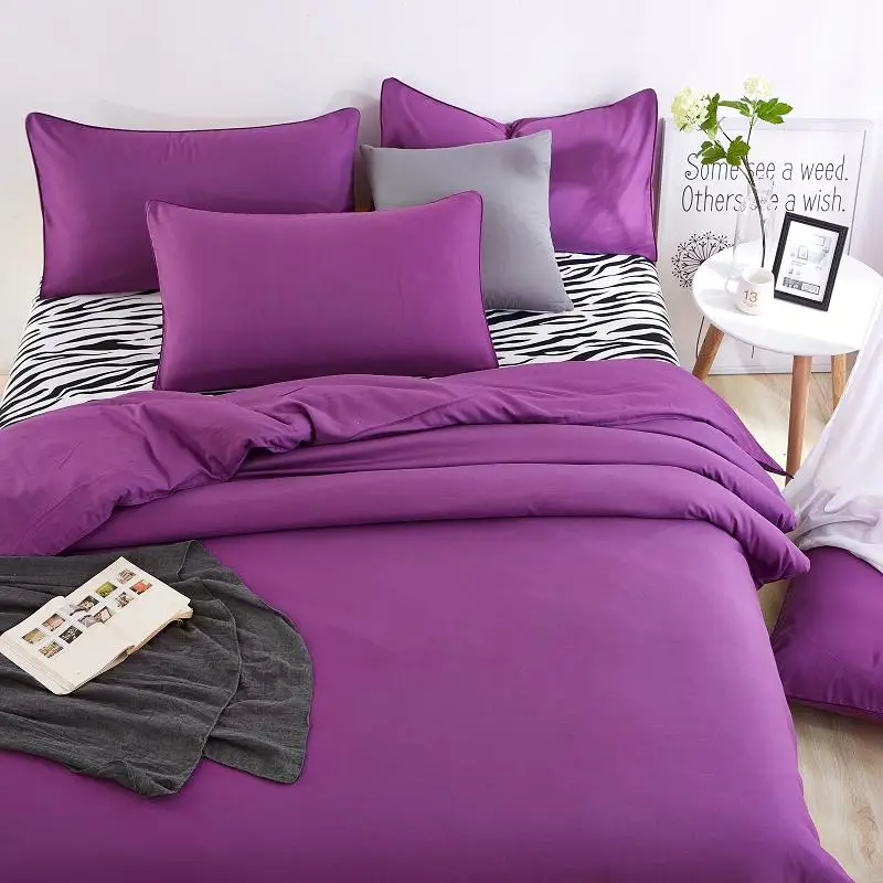 New style solid colors and zebra pattern design,3pcs/4 pcs bedding sets bed sheet bedspread duvet cover/flat sheet/ pillowcases 25