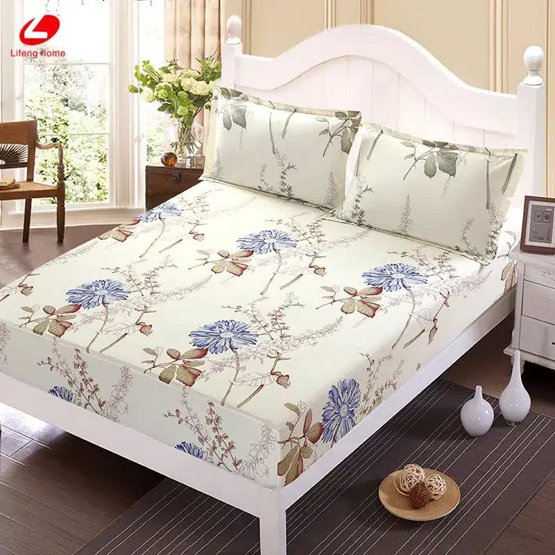 Home textile bed sheet sheet flower mattress cover printing bed sheet elastic rubber bedclothes 180*200cm summer bedspread band 40