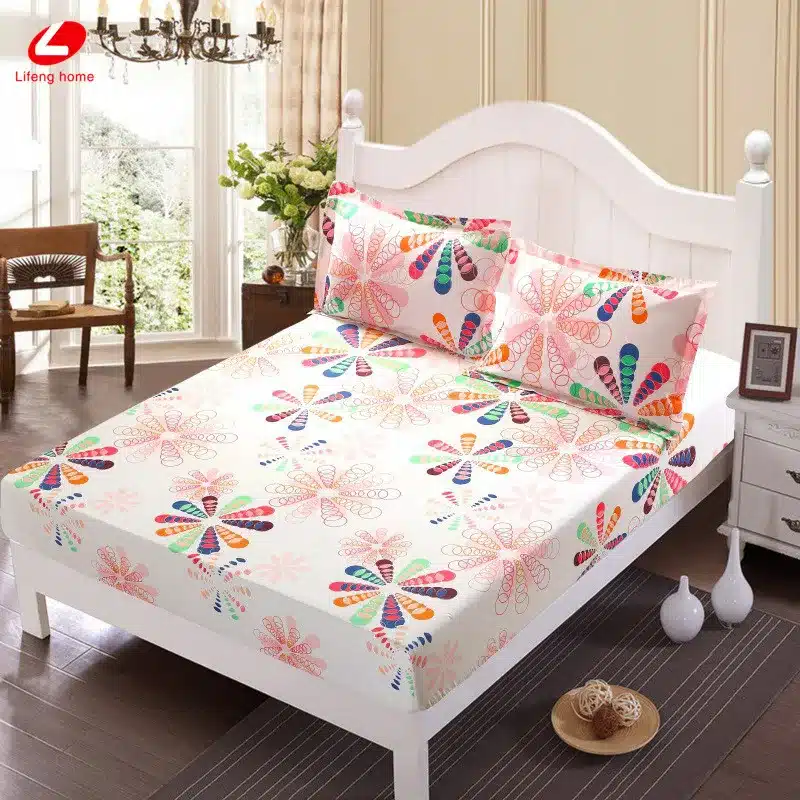 Home textile bed sheet sheet flower mattress cover printing bed sheet elastic rubber bedclothes 180*200cm summer bedspread band 45