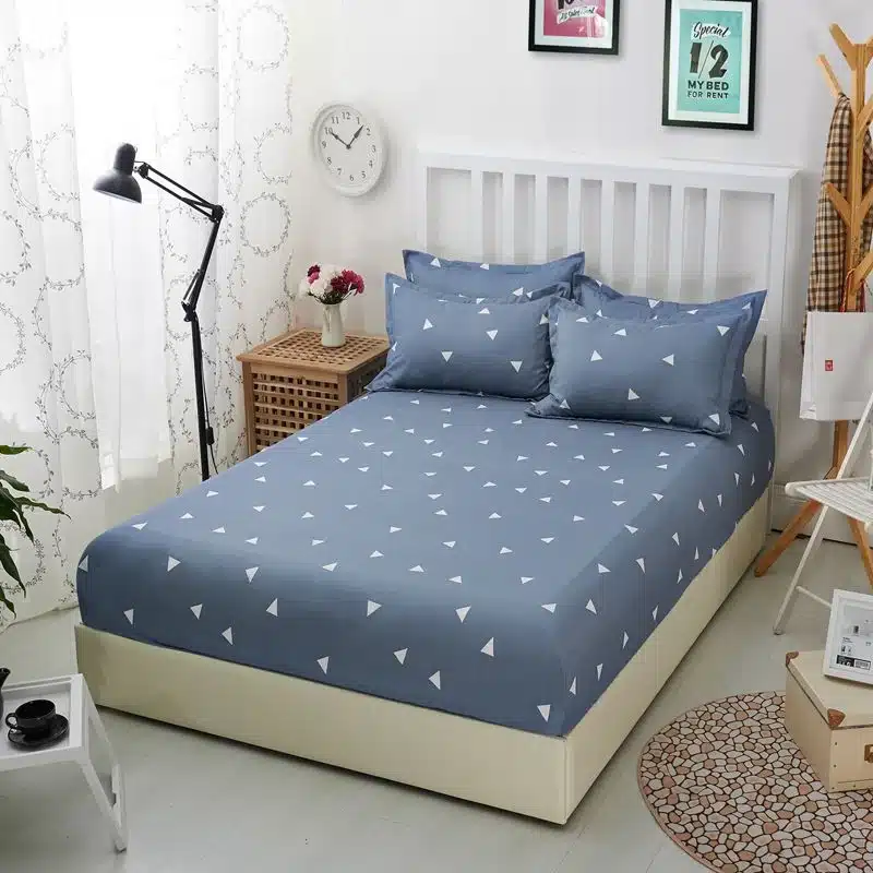 1pcs Polyester Bedsheet Blue Night Sky Printed Bedding Fitted Sheet Mattress Cover Bed Sheet With Elastic Band Bedspreads Sheets 21