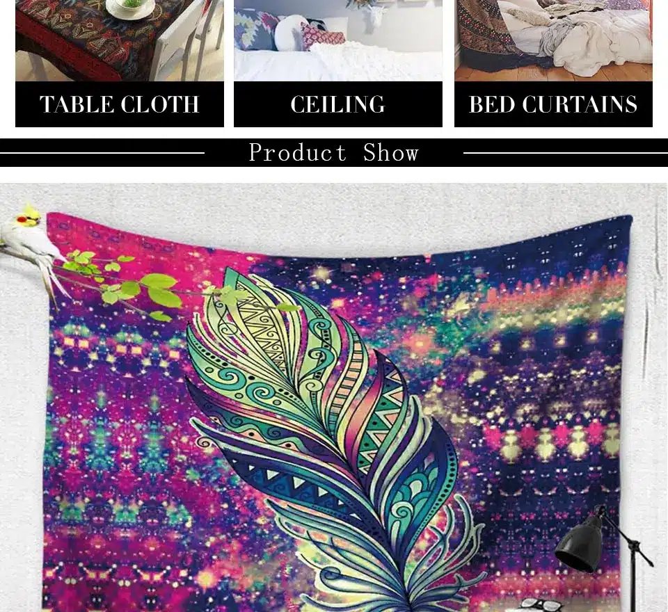 Miracille Indian Wall Tapisserie Bohemian Decor Beach Towel Tapestry Wall Hanging For Home Yoga Mat Color Bedspread 2 Size 13