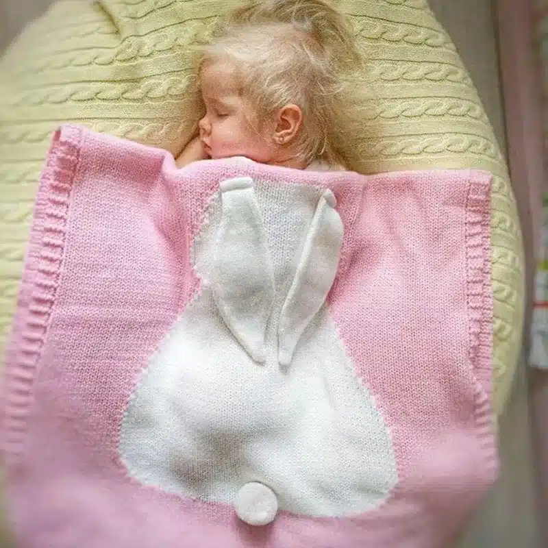 Baby Blanket Pink White Cute Rabbit Gray For Bed Sofa Wool blanket Cobertores Mantas BedSpread Bath Towels Play Mat Gift 73*105 18