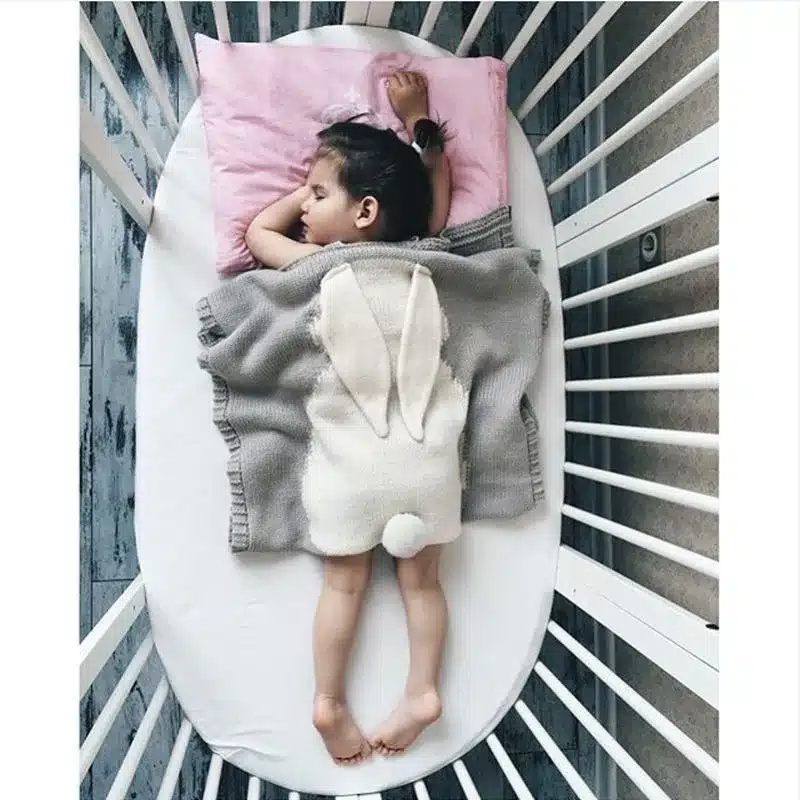 Baby Blanket Pink White Cute Rabbit Gray For Bed Sofa Wool blanket Cobertores Mantas BedSpread Bath Towels Play Mat Gift 73*105 22