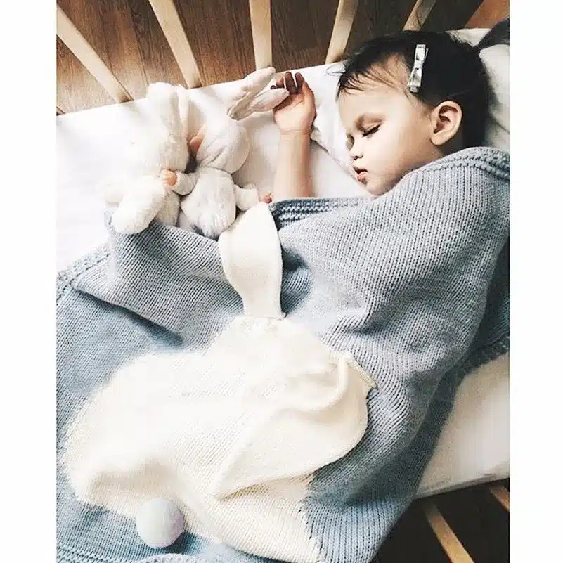 Baby Blanket Pink White Cute Rabbit Gray For Bed Sofa Wool blanket Cobertores Mantas BedSpread Bath Towels Play Mat Gift 73*105 25