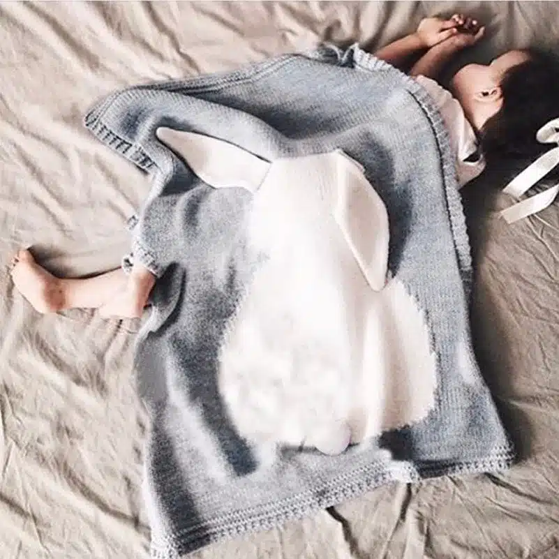 Baby Blanket Pink White Cute Rabbit Gray For Bed Sofa Wool blanket Cobertores Mantas BedSpread Bath Towels Play Mat Gift 73*105 26