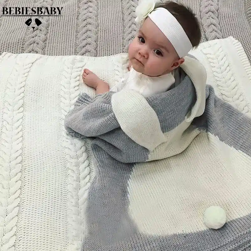 Baby Blanket Pink White Cute Rabbit Gray For Bed Sofa Wool blanket Cobertores Mantas BedSpread Bath Towels Play Mat Gift 73*105 28