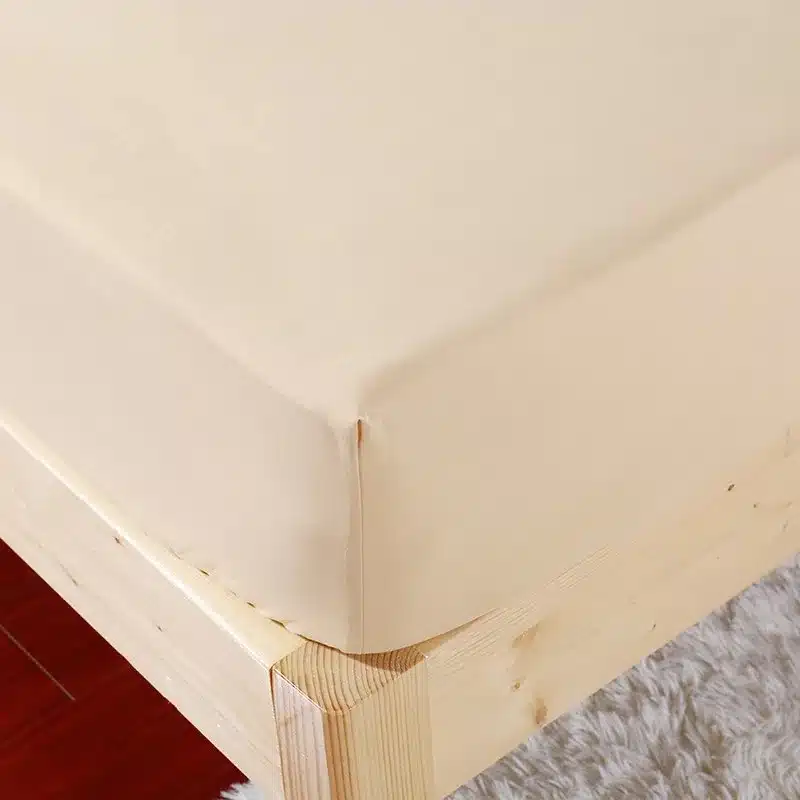 1pcs 100%Polyester Solid Fitted Sheet Mattress Cover Four Corners With Elastic Band Bed Sheet 10