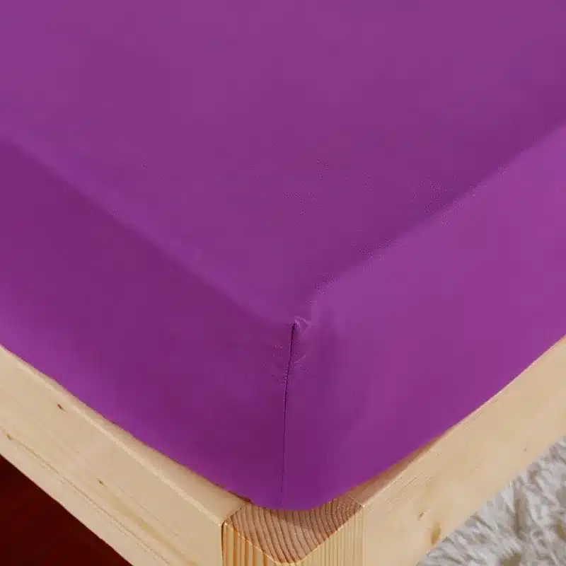 1pcs 100%Polyester Solid Fitted Sheet Mattress Cover Four Corners With Elastic Band Bed Sheet 15
