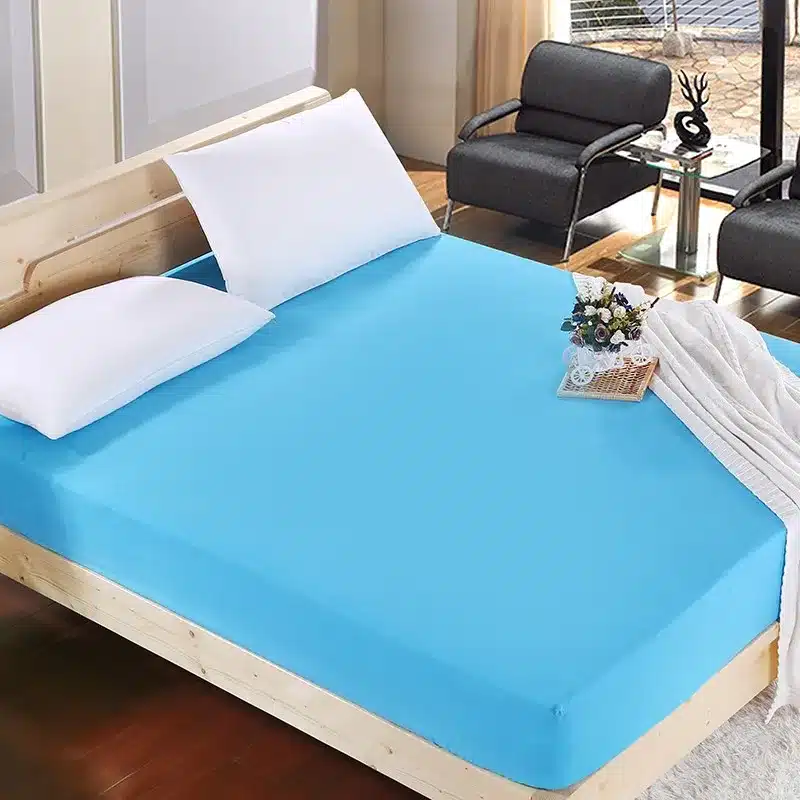 1pcs 100%Polyester Solid Fitted Sheet Mattress Cover Four Corners With Elastic Band Bed Sheet 16