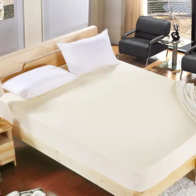 1pcs 100%Polyester Solid Fitted Sheet Mattress Cover Four Corners With Elastic Band Bed Sheet 17