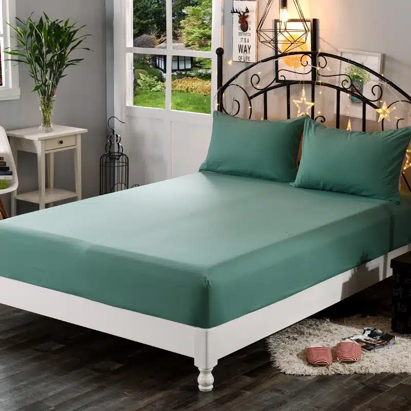 1pcs 100%Polyester Solid Fitted Sheet Mattress Cover Four Corners With Elastic Band Bed Sheet 28
