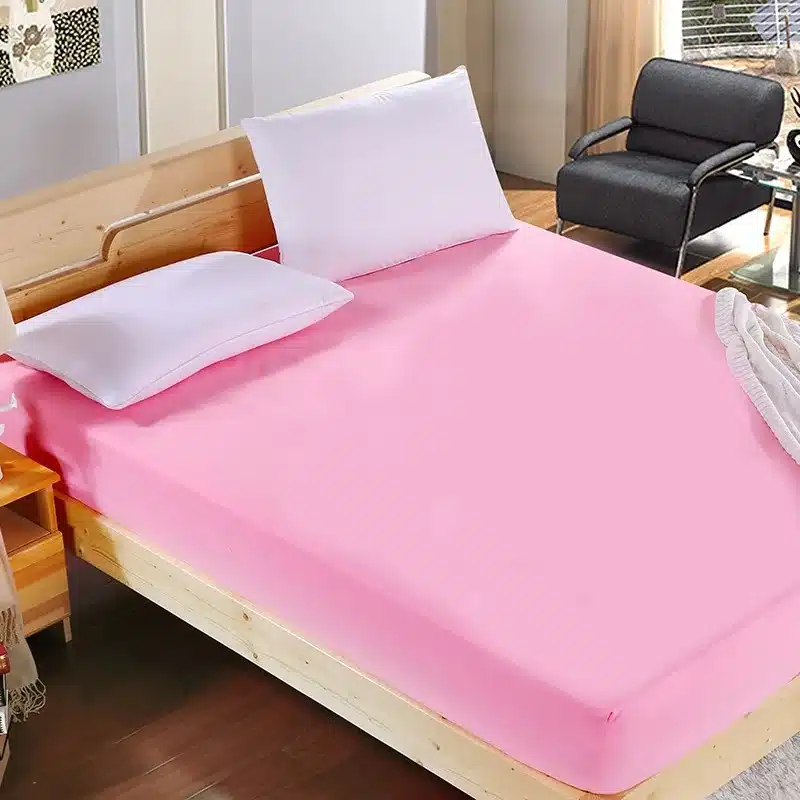 1pcs 100%Polyester Solid Fitted Sheet Mattress Cover Four Corners With Elastic Band Bed Sheet 33