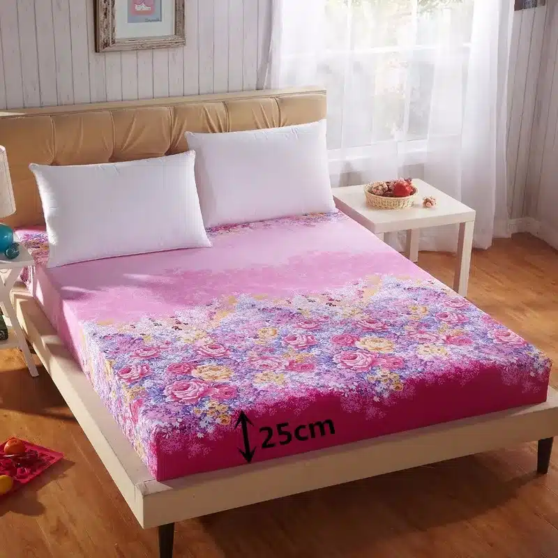 1pc 100%Polyester Fitted Sheet Mattress Cover Printing Bedding Linens Bed Sheets With Elastic Band Double Queen Size 160cm*200cm 2