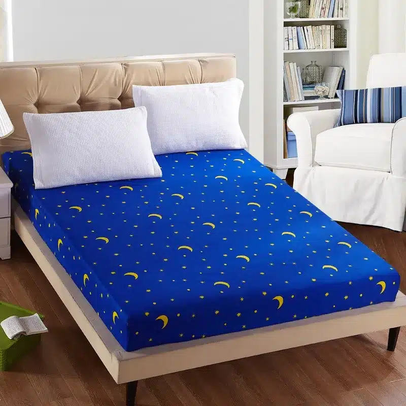 1pc 100%Polyester Fitted Sheet Mattress Cover Printing Bedding Linens Bed Sheets With Elastic Band Double Queen Size 160cm*200cm 12