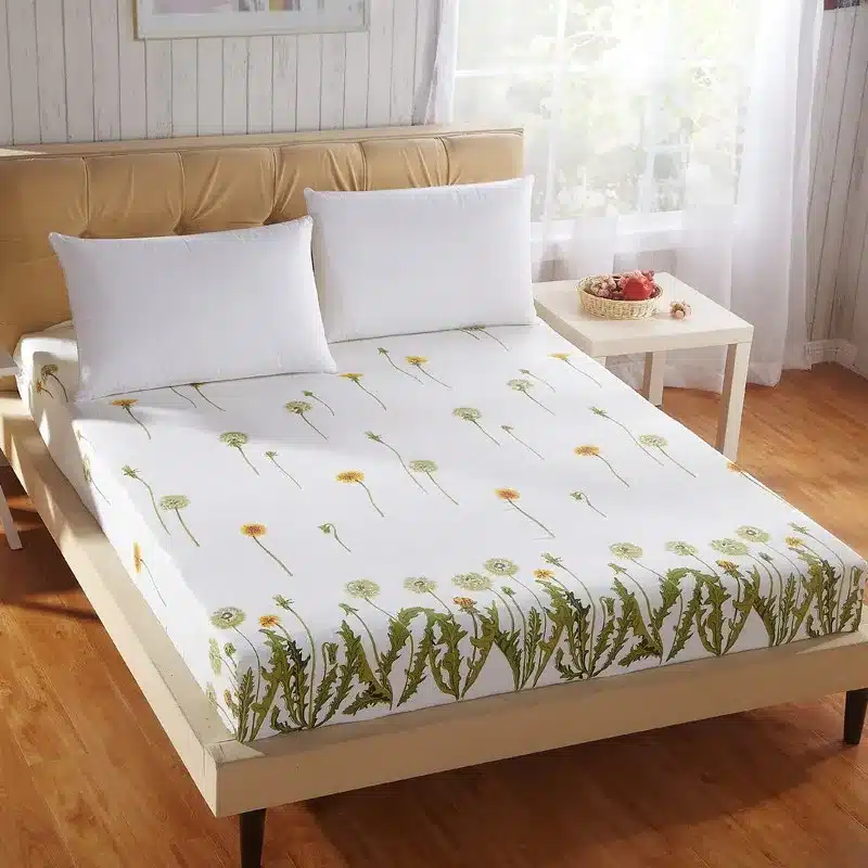 1pc 100%Polyester Fitted Sheet Mattress Cover Printing Bedding Linens Bed Sheets With Elastic Band Double Queen Size 160cm*200cm 17