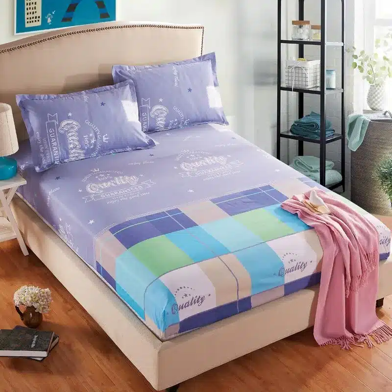 1pc 100%Polyester Fitted Sheet Mattress Cover Printing Bedding Linens Bed Sheets With Elastic Band Double Queen Size 160cm*200cm 18