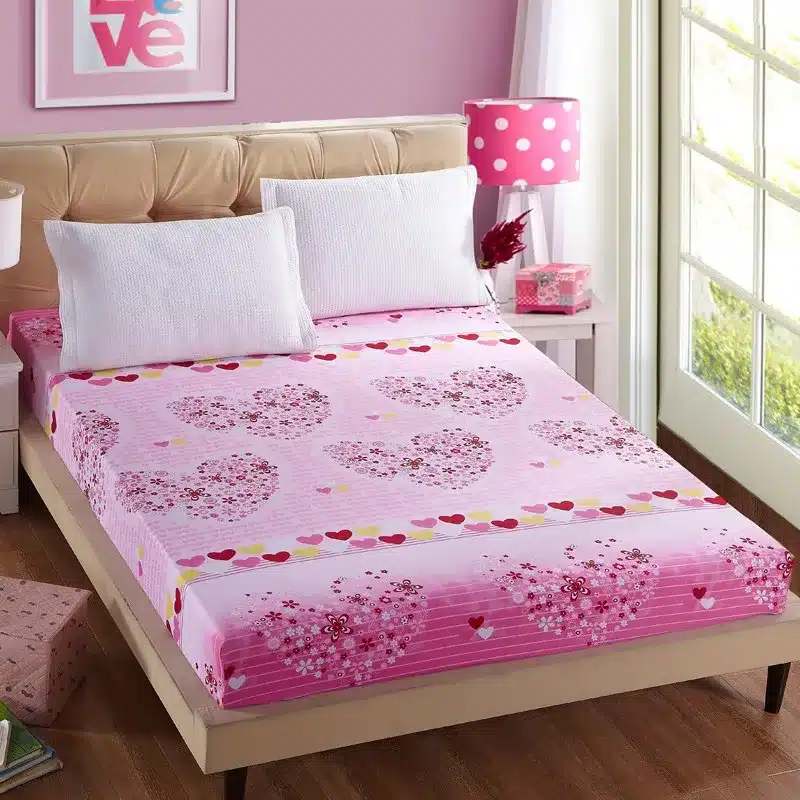 1pc 100%Polyester Fitted Sheet Mattress Cover Printing Bedding Linens Bed Sheets With Elastic Band Double Queen Size 160cm*200cm 19