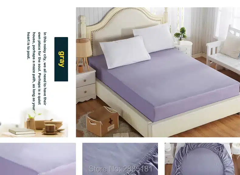 100% Cotton Solid Fitted Sheet With Elastic Band Bed Sheets Adult Mattress Cover Size 120x200/150x200/180x200/180x220/200x200cm 22