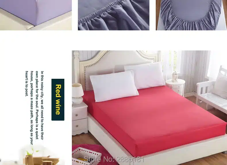 100% Cotton Solid Fitted Sheet With Elastic Band Bed Sheets Adult Mattress Cover Size 120x200/150x200/180x200/180x220/200x200cm 23