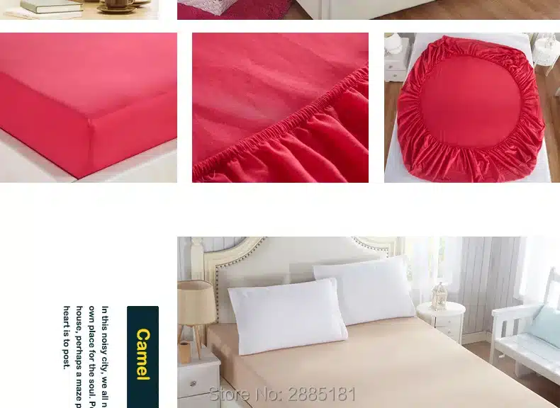 100% Cotton Solid Fitted Sheet With Elastic Band Bed Sheets Adult Mattress Cover Size 120x200/150x200/180x200/180x220/200x200cm 24