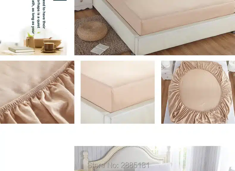 100% Cotton Solid Fitted Sheet With Elastic Band Bed Sheets Adult Mattress Cover Size 120x200/150x200/180x200/180x220/200x200cm 25