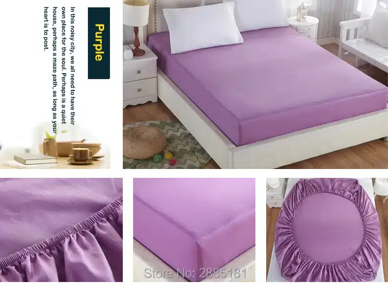 100% Cotton Solid Fitted Sheet With Elastic Band Bed Sheets Adult Mattress Cover Size 120x200/150x200/180x200/180x220/200x200cm 26