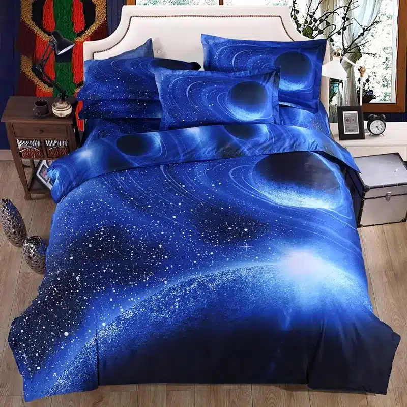 3D Blue Sky Bed Sheet Set Pillowcase Planet Polyester/Cotton Duvet Cover Set Bed Linen Galaxy Bedding Set 3D Duvet Covers 7