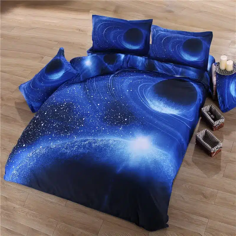 3D Blue Sky Bed Sheet Set Pillowcase Planet Polyester/Cotton Duvet Cover Set Bed Linen Galaxy Bedding Set 3D Duvet Covers 8