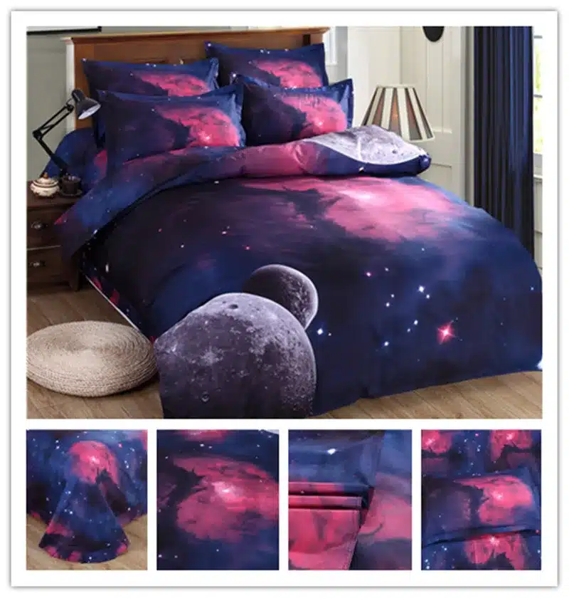 3D Blue Sky Bed Sheet Set Pillowcase Planet Polyester/Cotton Duvet Cover Set Bed Linen Galaxy Bedding Set 3D Duvet Covers 14