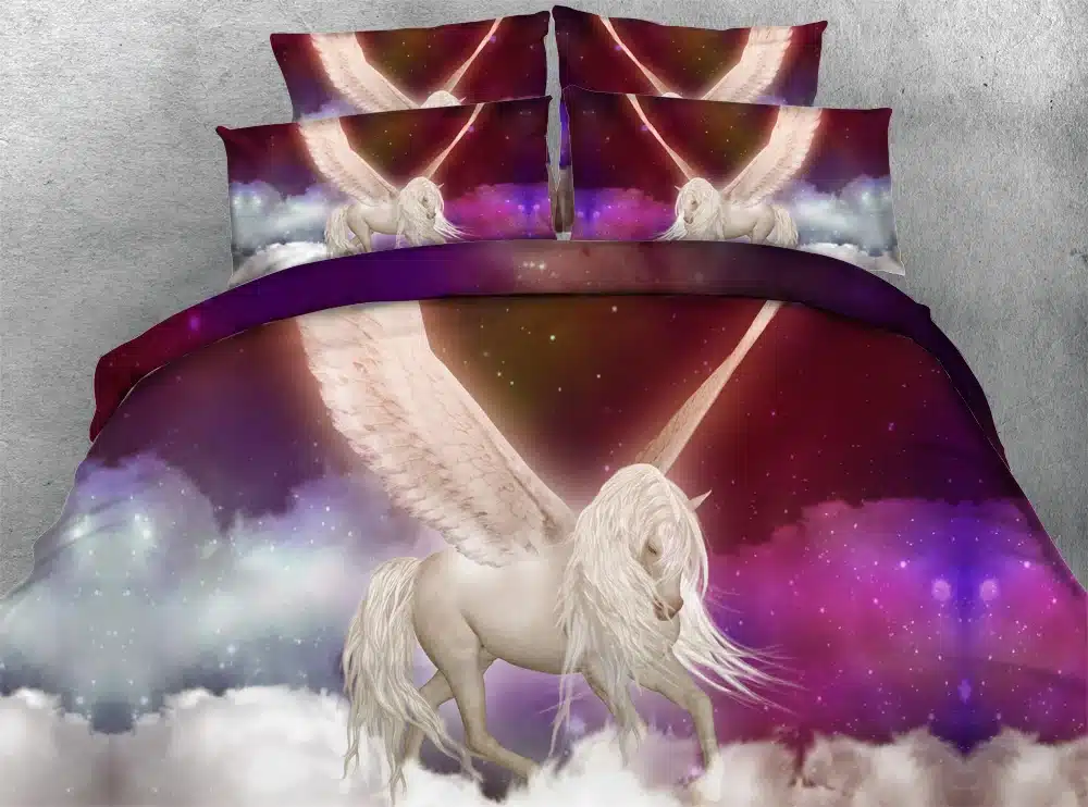 Royal Linen Source Brand 3 PCS PER SET Mother and Baby Unicorn Children Hd digital 3D bedding set and bed sheet set 2