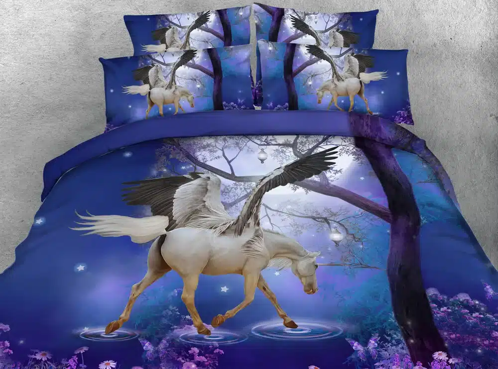 Royal Linen Source Brand 3 PCS PER SET Mother and Baby Unicorn Children Hd digital 3D bedding set and bed sheet set 5