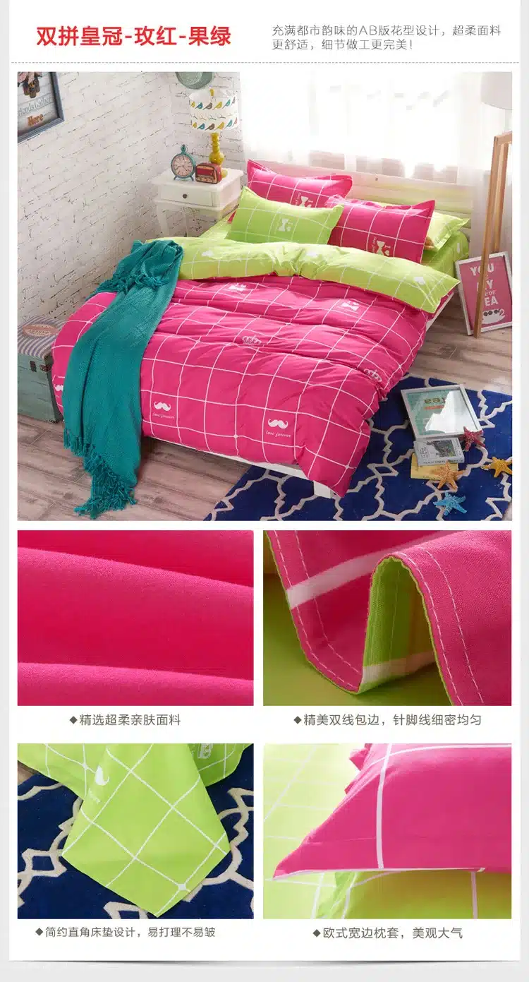 2016 High Quality Cotton Bedding Sets for Kids Bed Linen with Duvet Cover/Bed Sheets/2 Pillowcases King Full/king/Queen Size 43