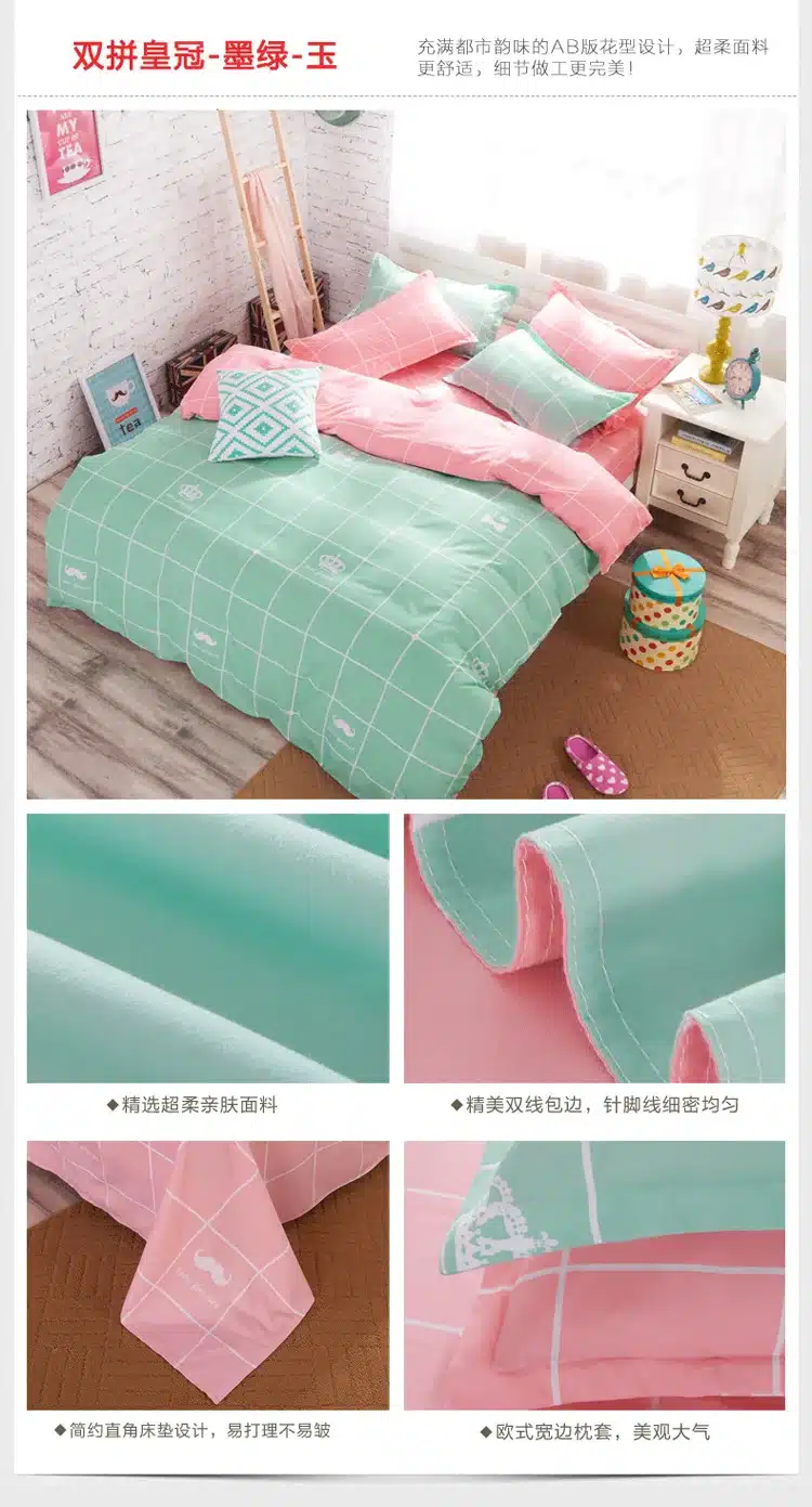 2016 High Quality Cotton Bedding Sets for Kids Bed Linen with Duvet Cover/Bed Sheets/2 Pillowcases King Full/king/Queen Size 45