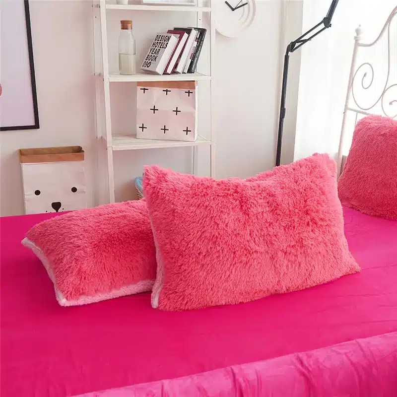 White Blue Princess Girls Bedding set Thick Fleece Warm Winter Bed set King Queen Twin size Duvet cover Pillow Cover Bed skirt 62