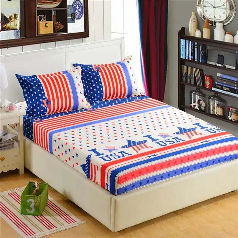 1pc 100%Polyester Fitted Sheet Mattress Cover Printing Bedding Four Corners With Elastic Band Bed Sheet 160cm*200cm 16