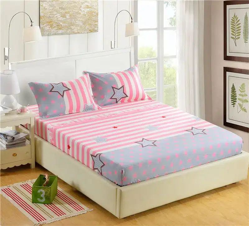 1pc 100%Polyester Fitted Sheet Mattress Cover Printing Bedding Four Corners With Elastic Band Bed Sheet 160cm*200cm 19
